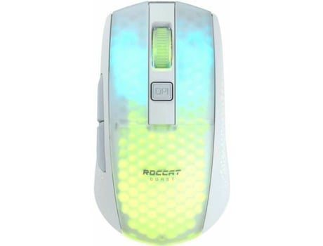 Rato Roccat Burst Pro Air Bluetooth Branco Gaming Luzes LED