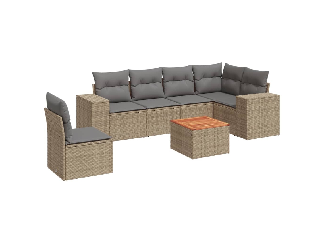 Garden Sofa Set, Garden Sofa Sets Vidaxl Bege Rattan / Vime (n/a)