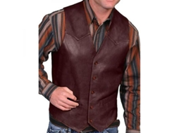 2026 chaleco Vaquero de Piel Falsa para Hombre Moda Otoño Tallas Asiáticas S Marrón Escuro (s 5xl)