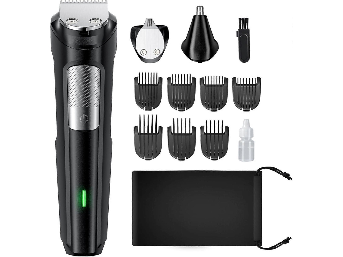 Aparador De Barba E Cabelo Masculino, Kit De Cuidados Pessoais Masculino Com 13 Peças, Incluindo Aparador Elétrico Sem Fio E Recarregável Para Ca