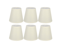 Rebe-6pcs Toldo De Lámpara De Tela Color Crema Para Lámpara De Pared E14 Candelabro Decoración Hogar
