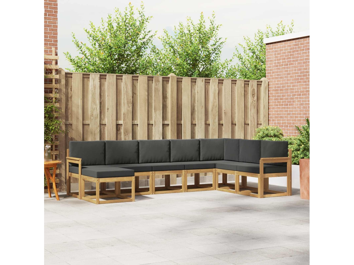 Vidaxl Conjunto De Sofás Para Exterior 8 Unid. Branco E Antracite