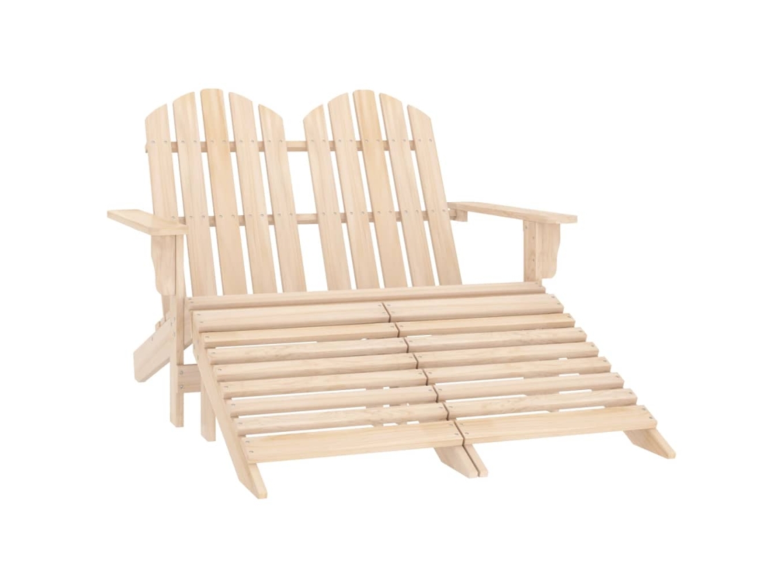 Cadeira De Jardim E Otomano Adirondack 2 Lugares Abeto Dkd Home Decor