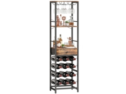 Bar Móvel Rústico Com Gaveta E Porta-copos,ideal Para Seu Espaço,elegante E Funcional Para Qualquer Ambiente