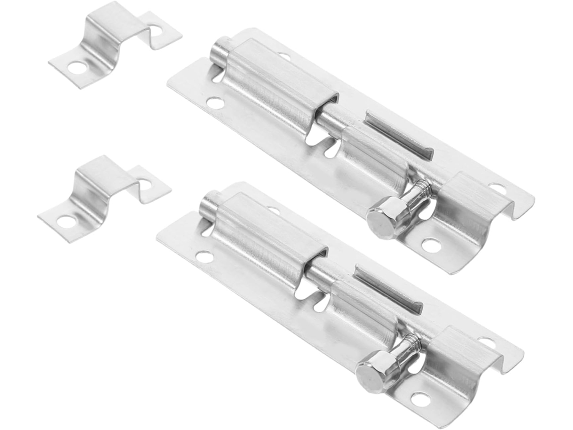 Conjunto De 2 Trincos Porta Em Aço Inoxidável, Resistentes, Celeiro, Galpão, Banheiro E Quarto, Anticolisão