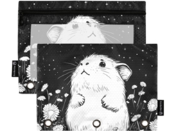 Pasta Organizadora Beauty Guinea Pig Com Janela Transparente, Estojos Grandes Lápis Em Várias Cores, Pasta Escolar