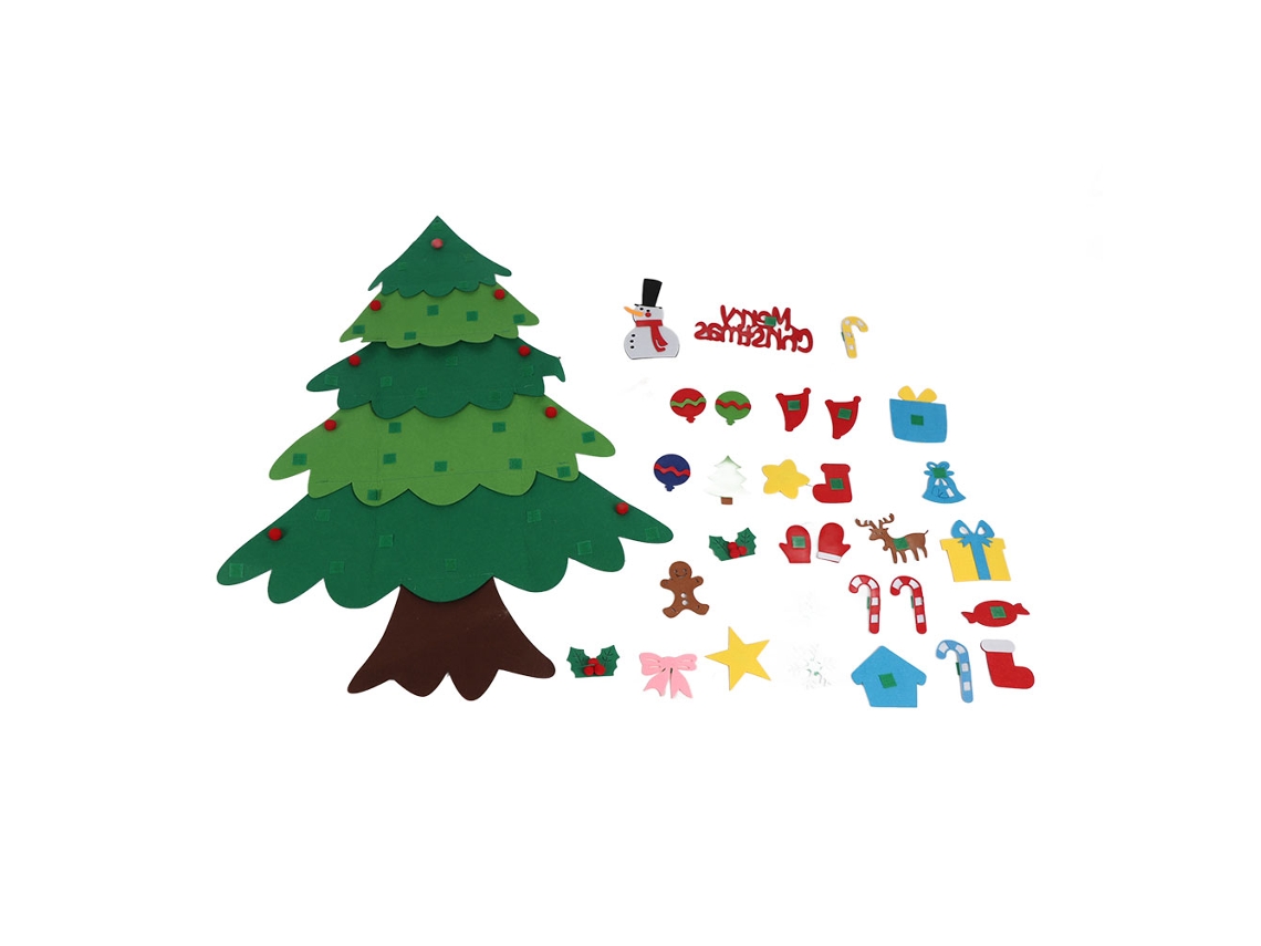 Árvore de Natal DIY Macia com Enfeites e Luzes de Corda LAXISCREED