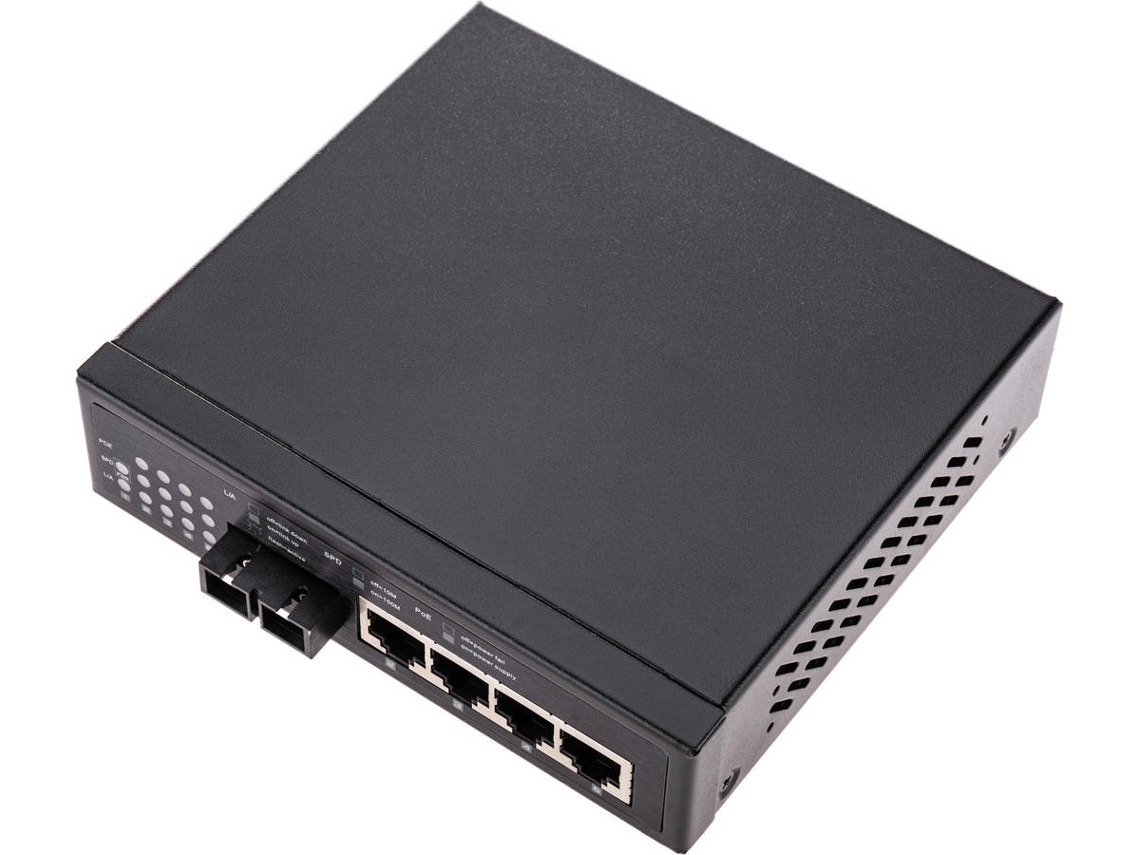 Conversor fibra óptica BEMATIK Km UF05100 100Mbps monomodo 4 RJ45 SC ...