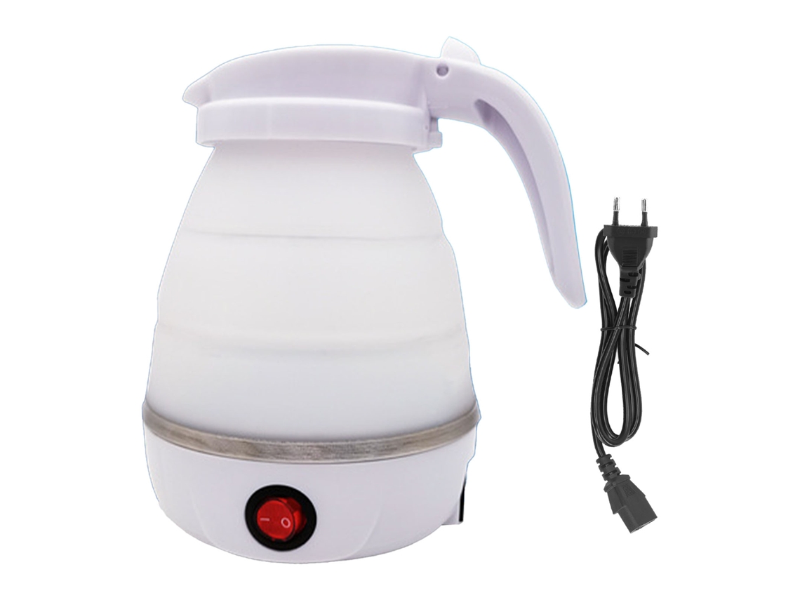 Chaleira elétrica plegável 600w 600ml silicone anti secagem portátil viagem casa eu 220v S/MARCA
