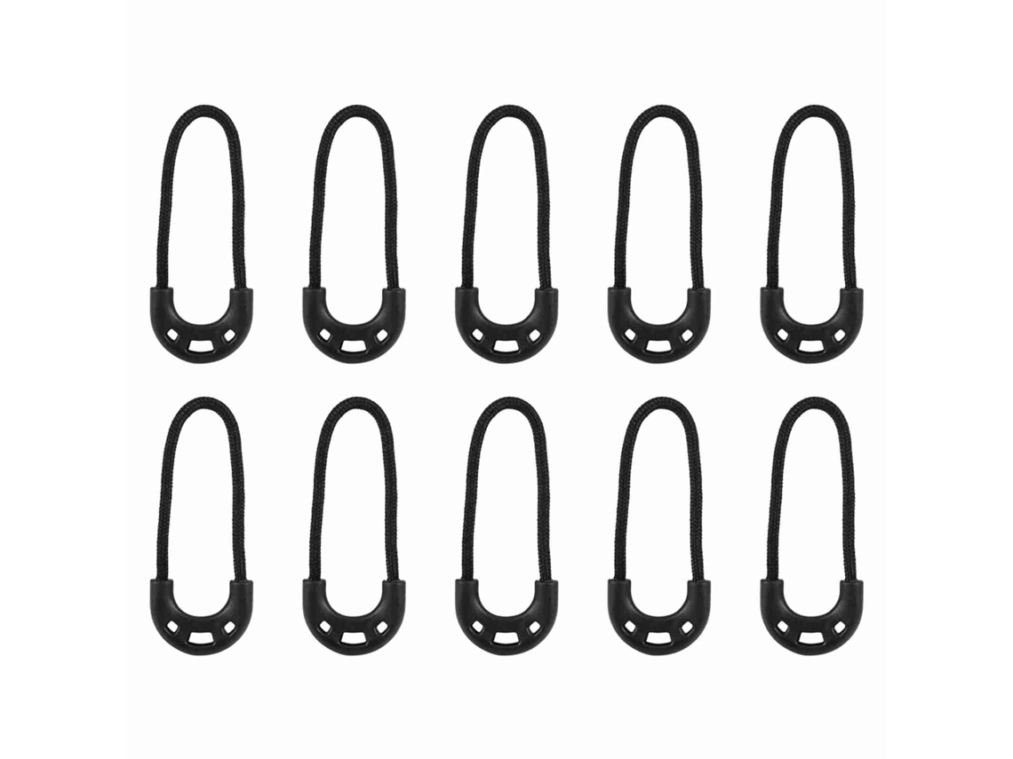 Puxadores de Zíper Pequenos Preto Edc 10un