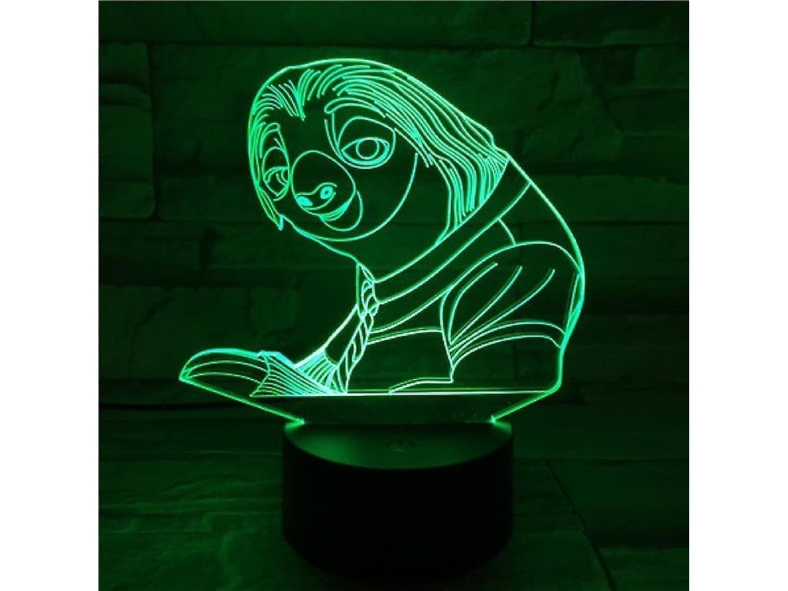 Lámpara De Noche 3d Led Perezoso Para Niños Cuarto Mesa Regalo Decoración 2025