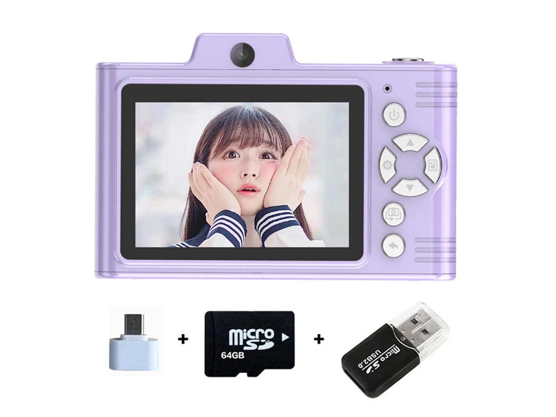 Câmara Digital Zoom De 8x, Tela Ips De 2,8 Polegadas, Transmissão Otg (cartão Roxo De 64 Gb) Cuich
