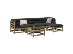 6 Pcs Conjunto De Sofás De Jardimconjuntos Relax Jardimconjunto De Jantar Madeira De Pinho Impregnada Cfw890672 Lovely Home