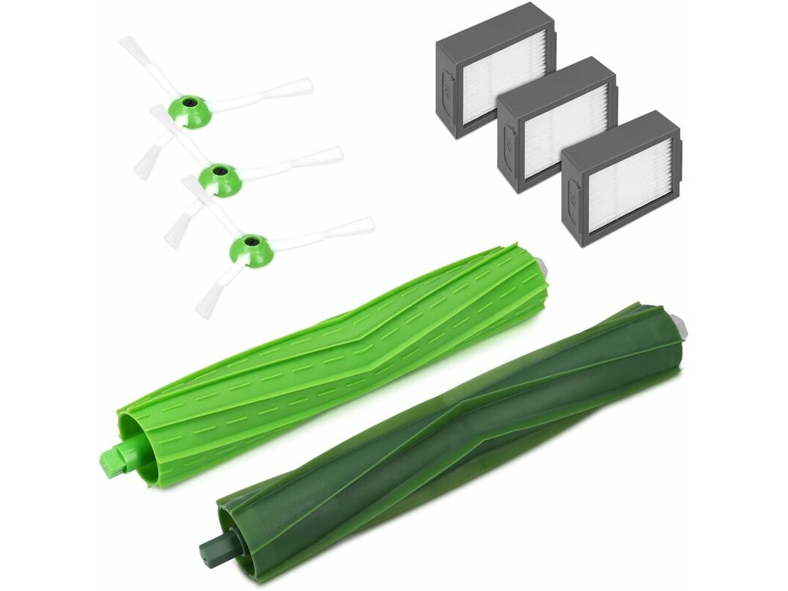 Kit De Acessórios Para Aspirador Pó Irobot Séries I7 E5 E E6 (1 Par Escovas Principais + 3 Filtros Laterais)