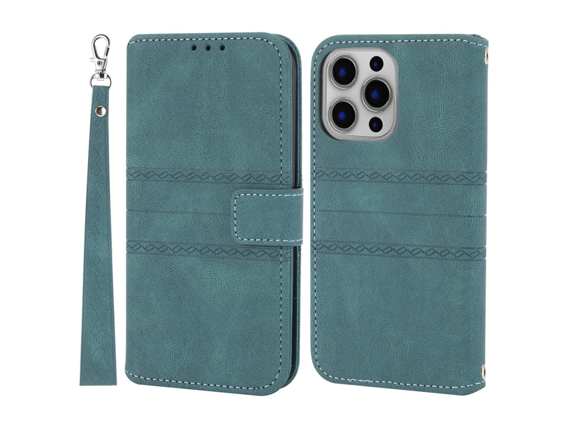 Capa Para Iphone 15 Pro Max Pele Sintética Anti-choque Verde