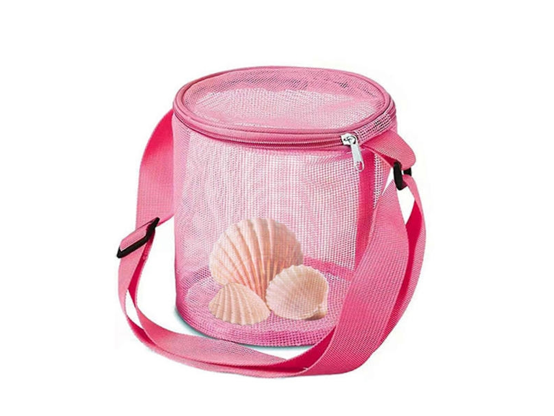 Bolsa De Praia Infantil, Bolsa Para Coletar Conchas, Bolsa Organizadora De Brinquedos Em Tela Com Alça De Ombro Ajustável