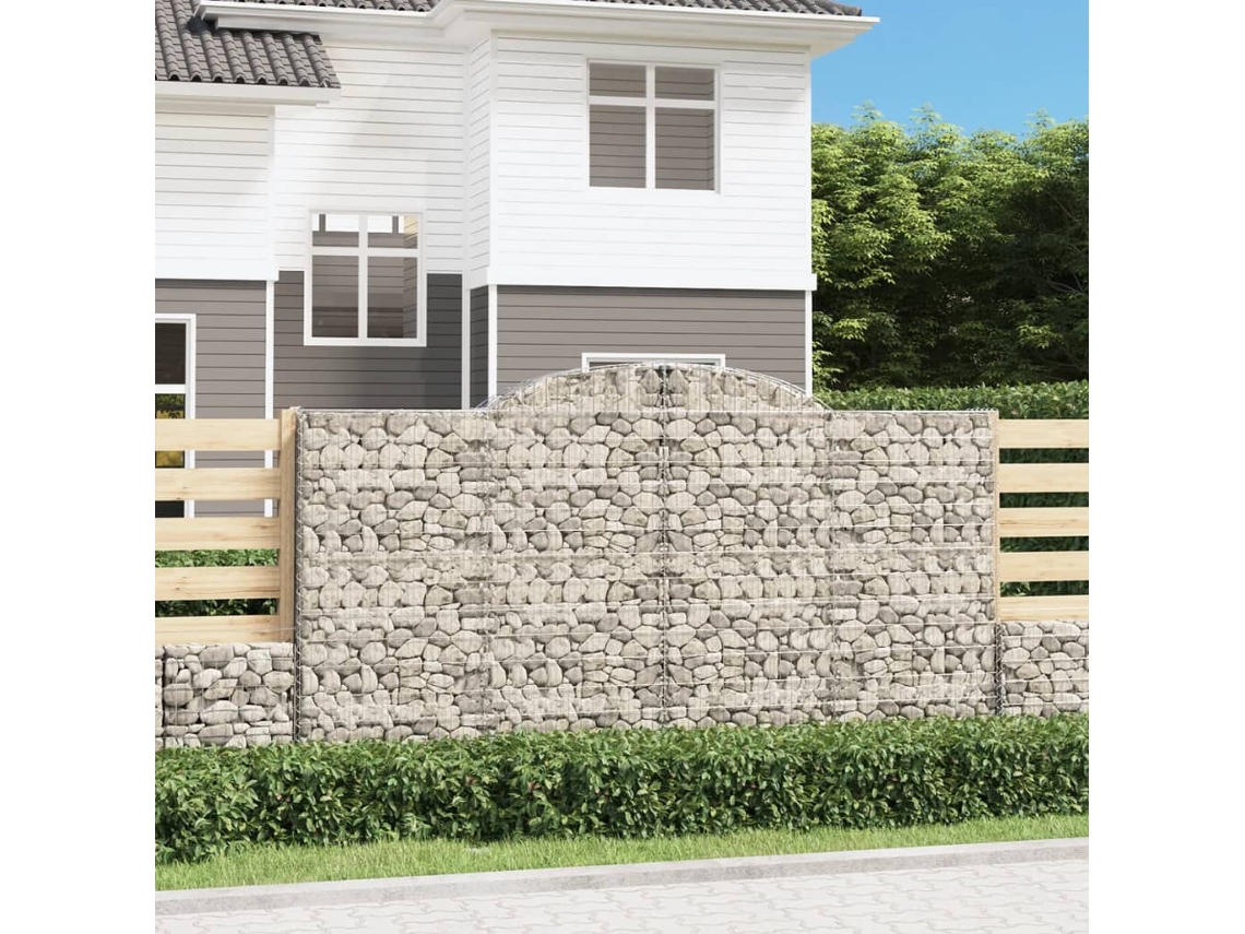 Vidaxl Cestos Gabião Arqueados 4pcs 300x50x160/180cm Ferro Galvanizado