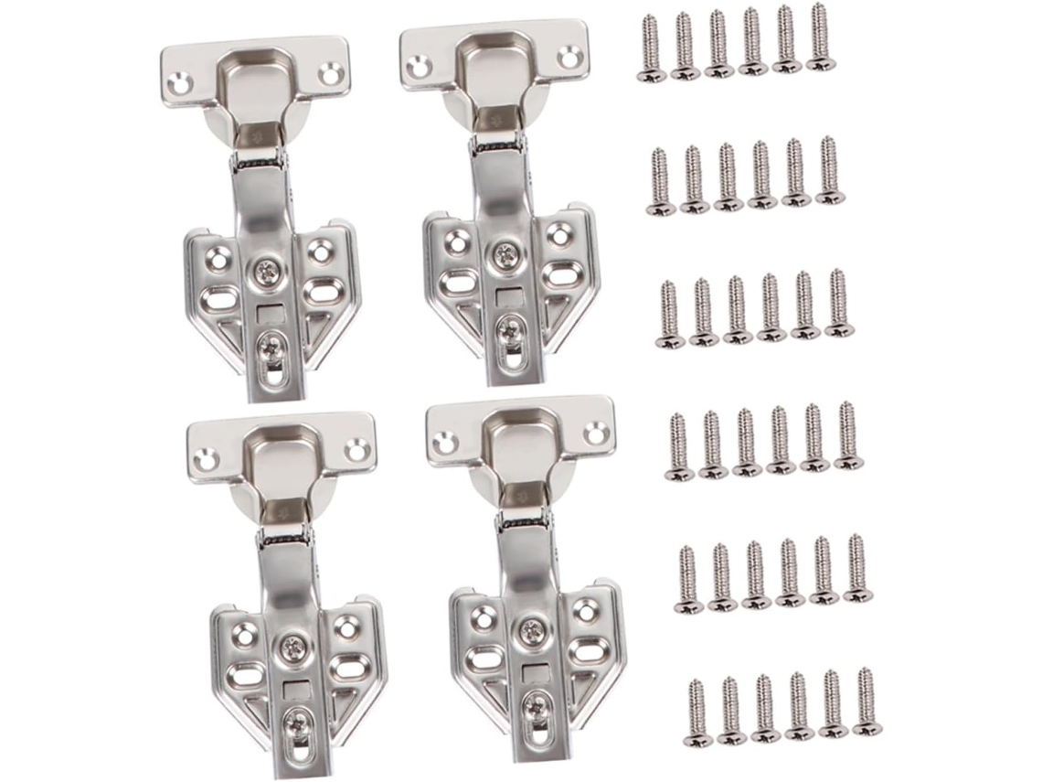 Conjunto De 4 Dobradiças Hidráulicas Meia Cobertura Com 1,2 Mm