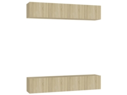 Móveis Tv 4 Peças 80x30x30 cm Derivado da Madeira Carvalho Sonoma MAISON EXCLUSIVE