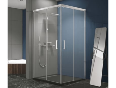 Cabine de Duche 2 Fixos + 2 Portas Deslizantes Slider Cromado 90 X 120 Cm MIRLO
