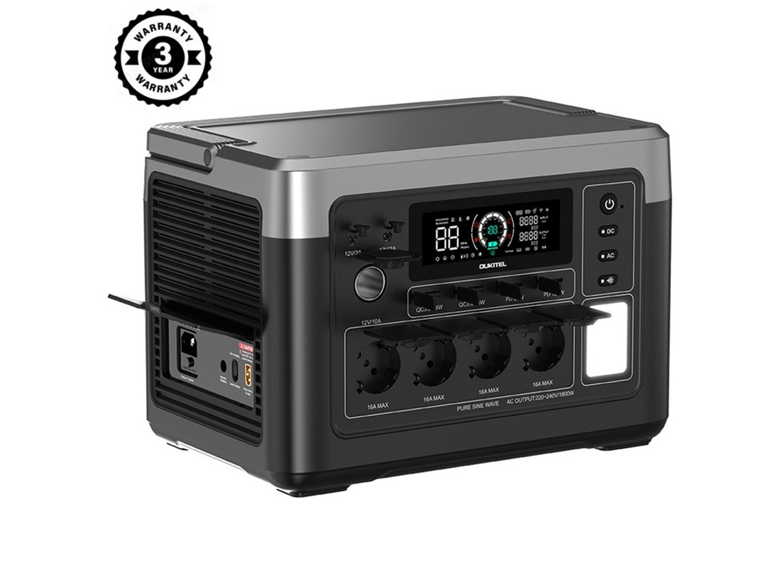 Powerstation Estação De Energia Portátil Oukitel P1500 Plus 1800w 1536wh Gerador Externo Bateria Lifepo4 4000 Ciclos Controle Por App