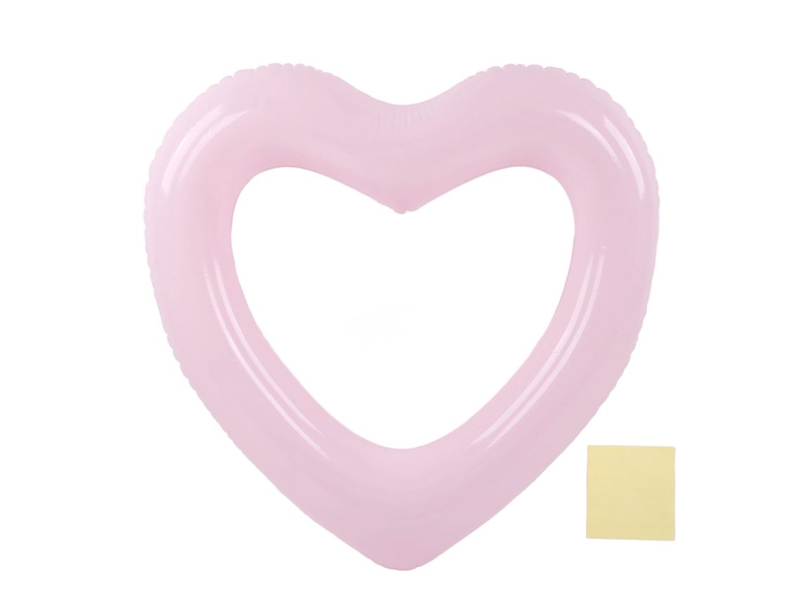 Anel Flutuante Coração 120cm Pvc Rosa Piscina e Praia