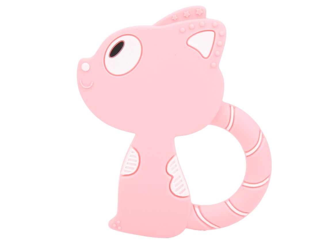 Primerox chupeta de Dentes de Silicone Cute Animal Forma para Bebê Kid Rosa Azul 3 Meses+