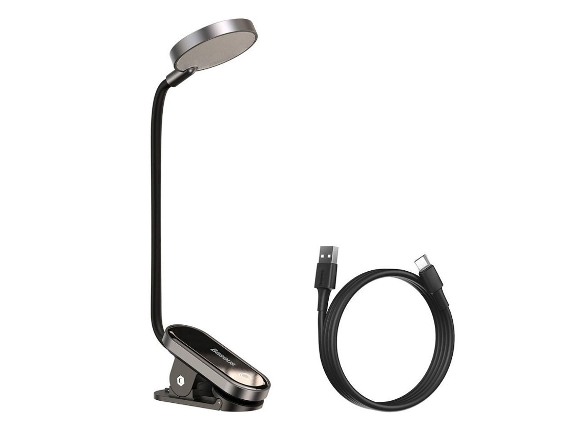 Mini Candeeiro Led Com Clipe, Cinzento