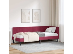 Vidaxl Estrutura De Cama De Canto Vinho Vermelho 80 Cm X 200 Cm Veludo