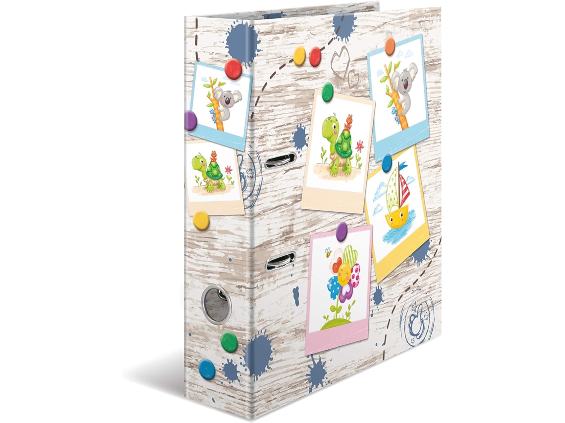 Pasta Infantil A4, Com Aparência De Madeira, 7 Cm De Largura, Fichário Com Argolas E Estampa De Anim Gokoco