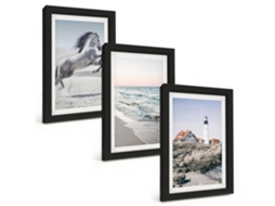 Composição De Quadros Cavalos, Praia, Farol, Ondas Espelharte (3 Peças 20x30 Cm)