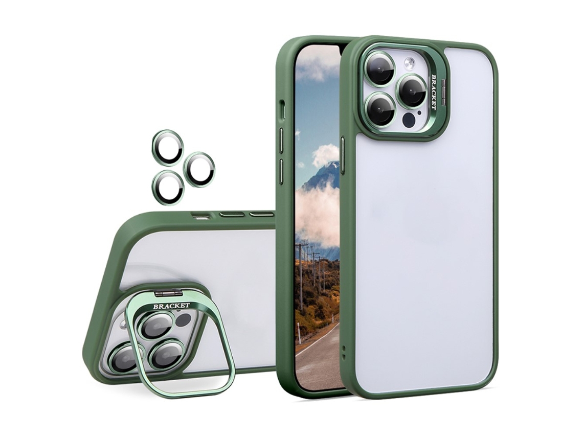 Suporte Casa Para Iphone 14 Pro Max Pele Sintética Verde