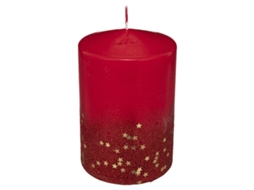 Vela Glitter Vermelha 15 x 10 FEERIC LIGHTS & CHRISTMAS