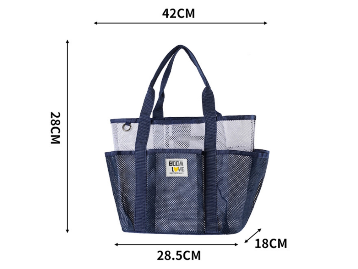 Bolsa de Praia de Mão com Grande Capacidade AOZORZ (azul Marinho 28.5*18*28cm)