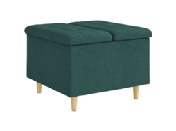 Maison Exclusive - Otoman Com Armazenamento Verde Escuro 60 X 60 X 45 Cm Tecido