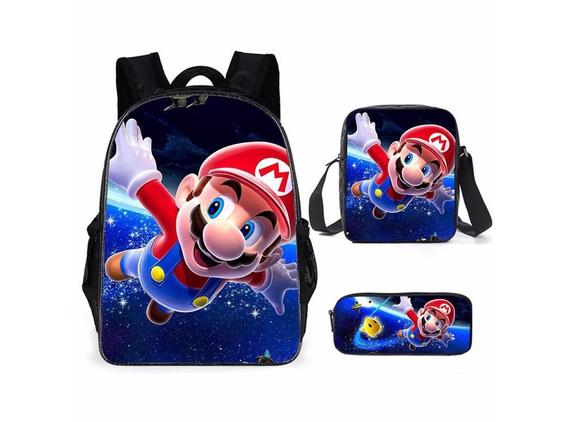 Conjunto De Três Peças De Mochila De Estudante  Mario17*