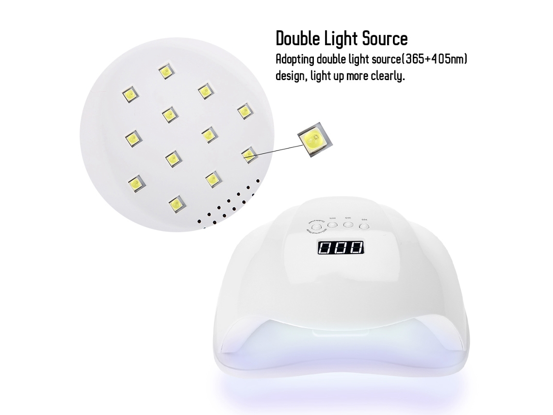 54w Lampada Para Unhas (sensoriamento Led, Padrão Americano 110v) Eoocoo