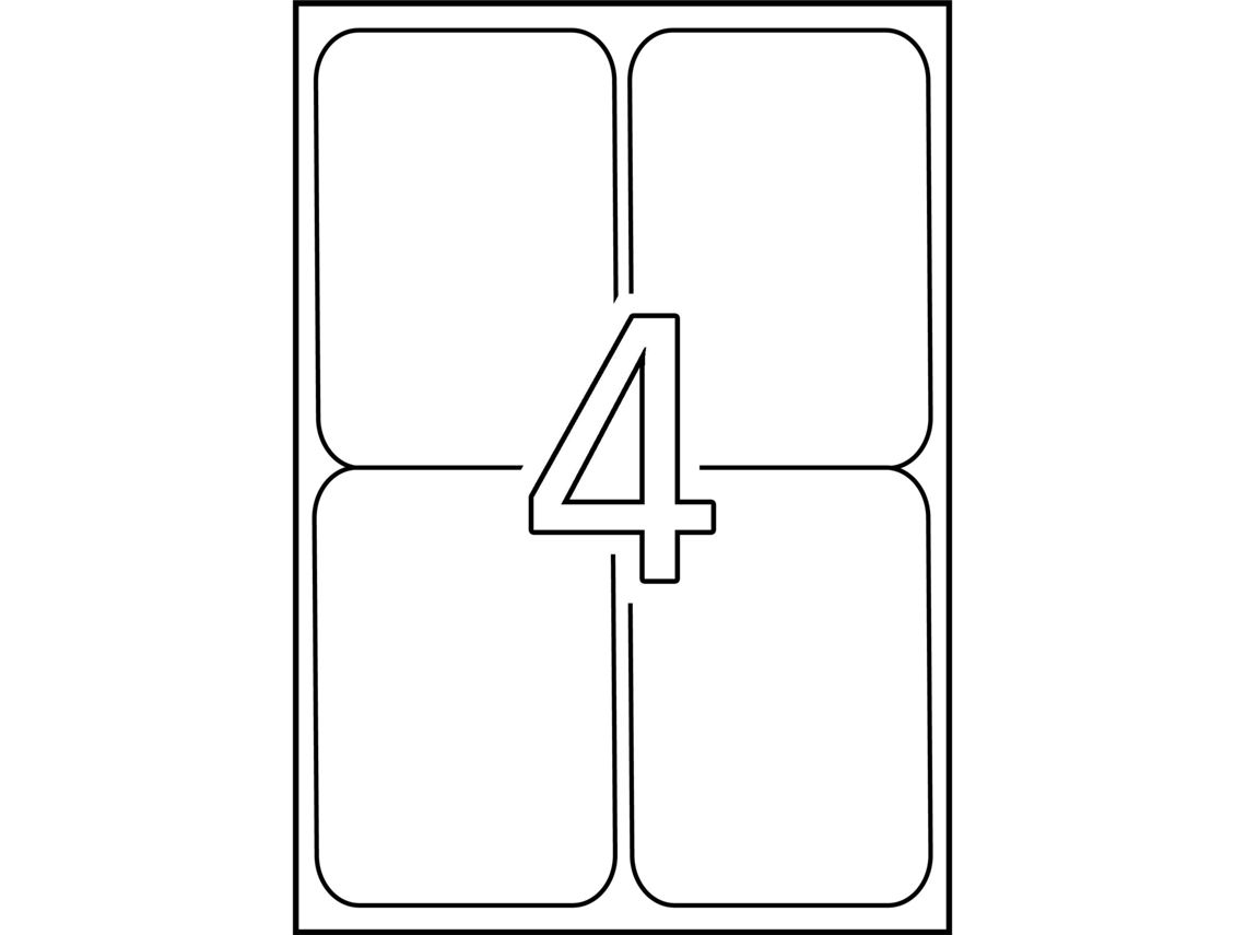Etiquetas Adesivas de Poliéster Resistente a Intempéries 20 Folhas APLI (Branco - 99,1 X 139 mm)