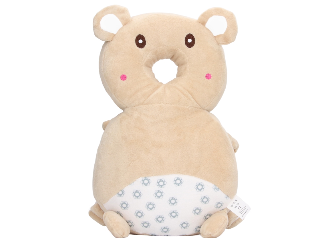 Mali mochila Protetora de Cabeça Bebê Urso Marrom Pelúcia Macia para Bebês e Toddlers