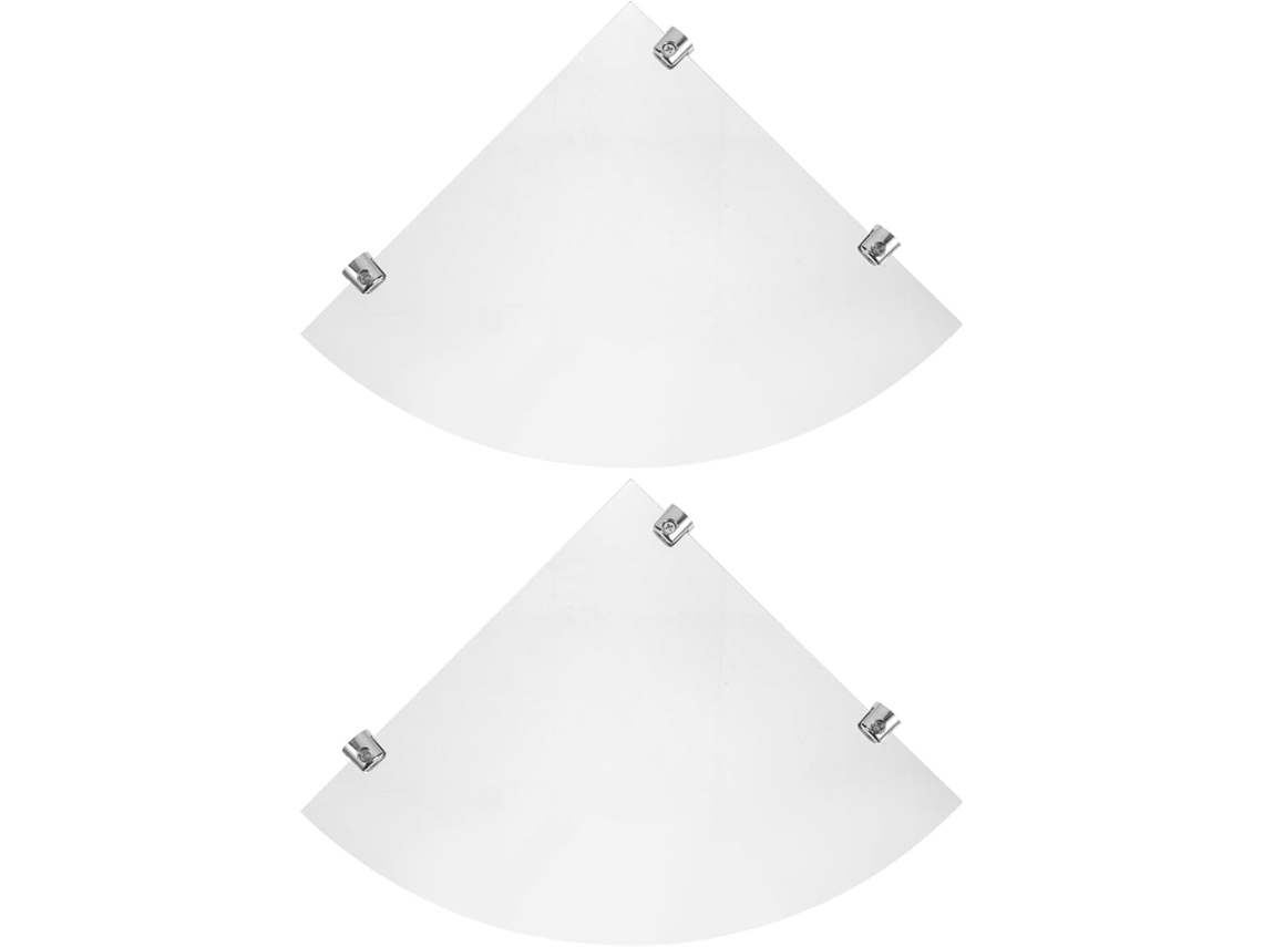 Ibasenice Conjunto De 2-prateleiras Canto Para Banheiro Prateleiras Flutuantes Triangulares 25x25 Cm Montagem Na Parede