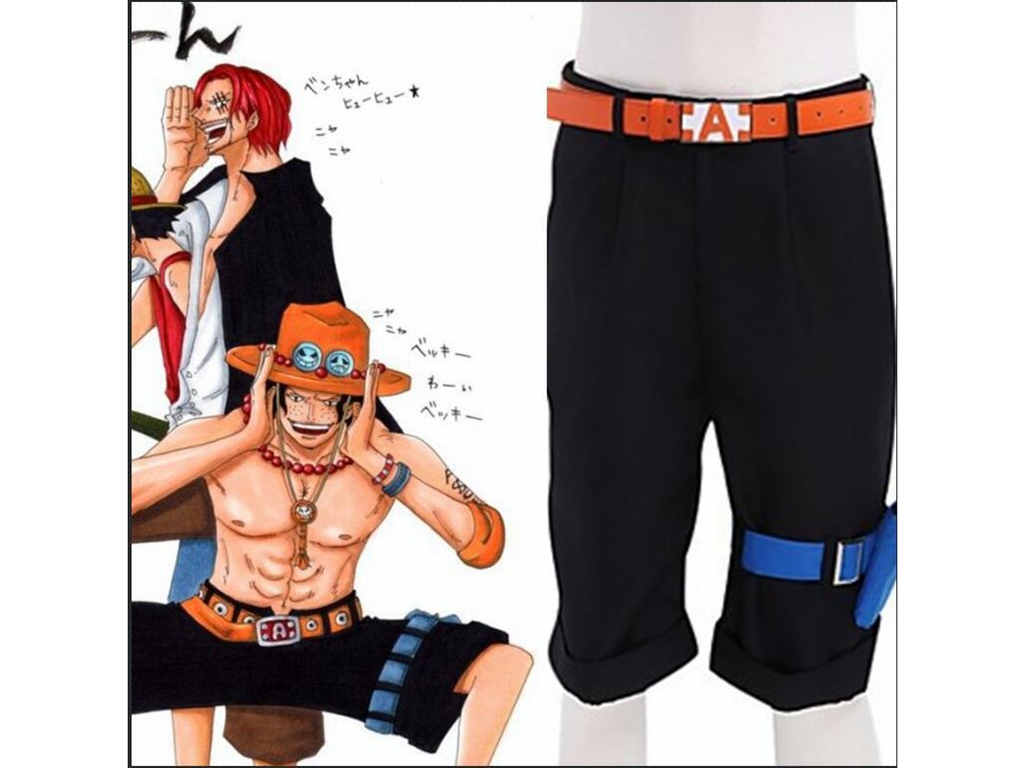 One Piece Cosplay Fire Fist Ace Shorts S