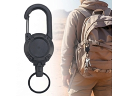 Porta crachá Retrátil Reforçado com Cordão de Aço 60 Cm, Chaveiro e Porta identificação, Clipe Cinto Metal Seguro Compatível GOKOCO