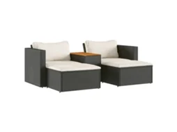 Garden Sofa Set, Garden Sofa Sets Vidaxl Preto Rattan / Vime (n/a)