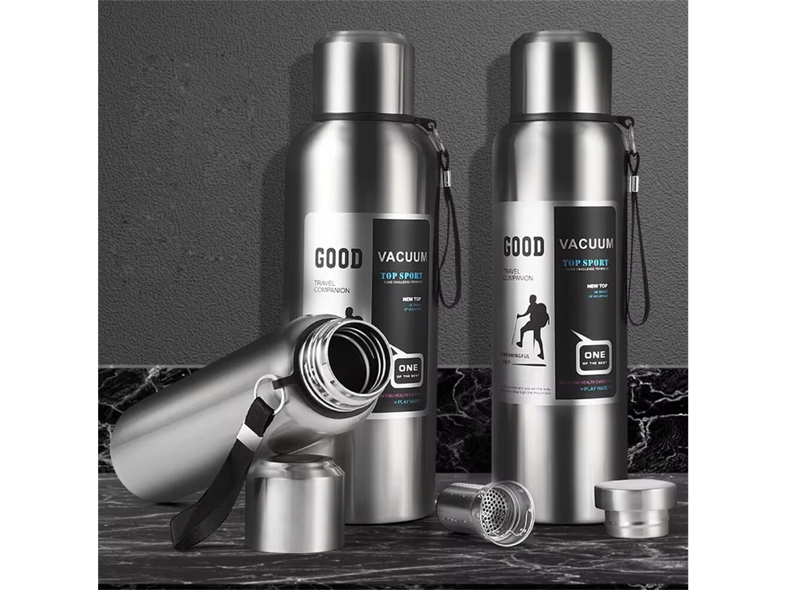 Garrafa Térmica Ipree De Grande Capacidade (1000ml/2000ml) Em Aço Inoxidável Para Chá Café E Água - Ideal Para Viagem
