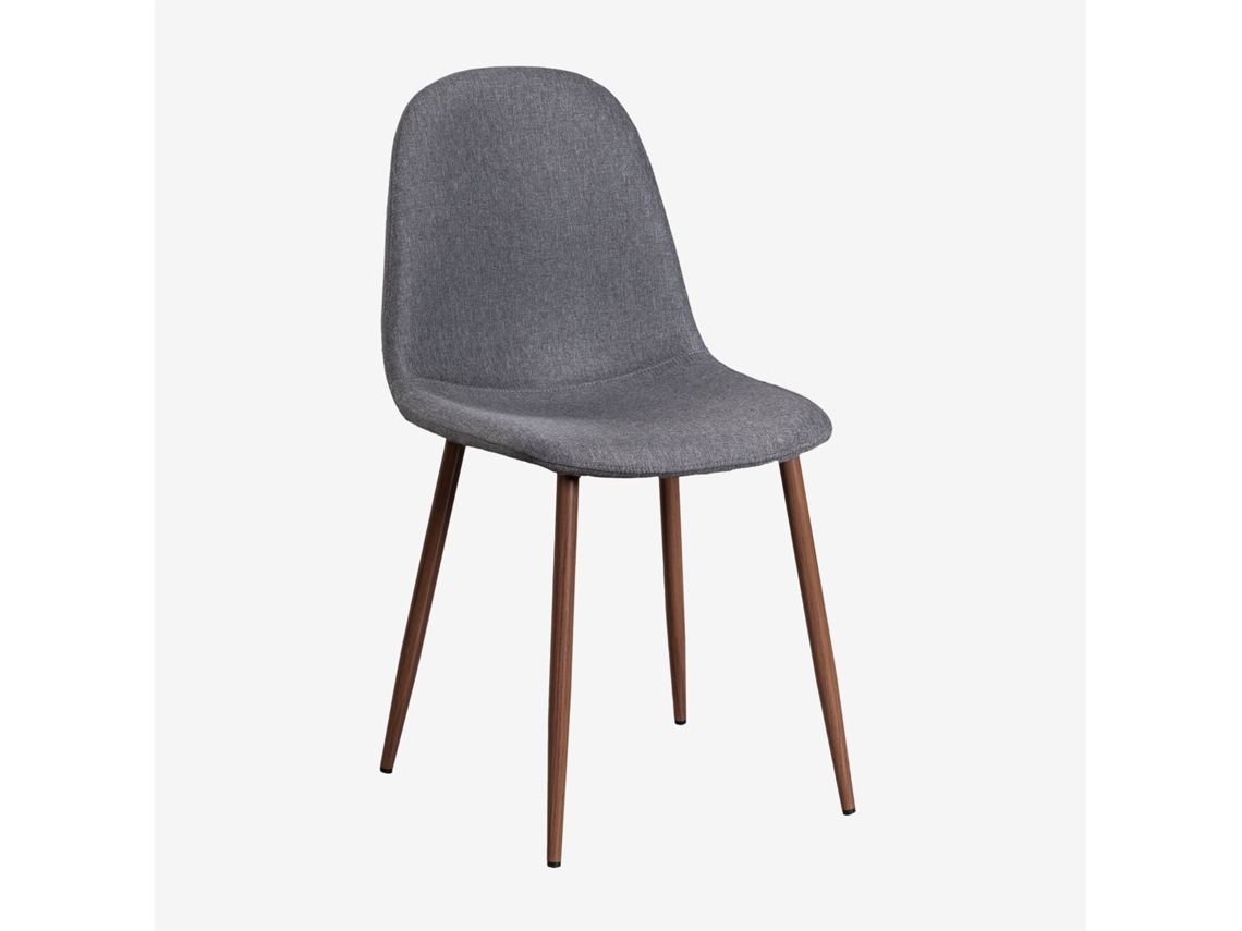Sklum Glamm Estofada Cadeira De Jantar Poliéster     Madeira Escura                  Linho Gris Antracita                               Linho