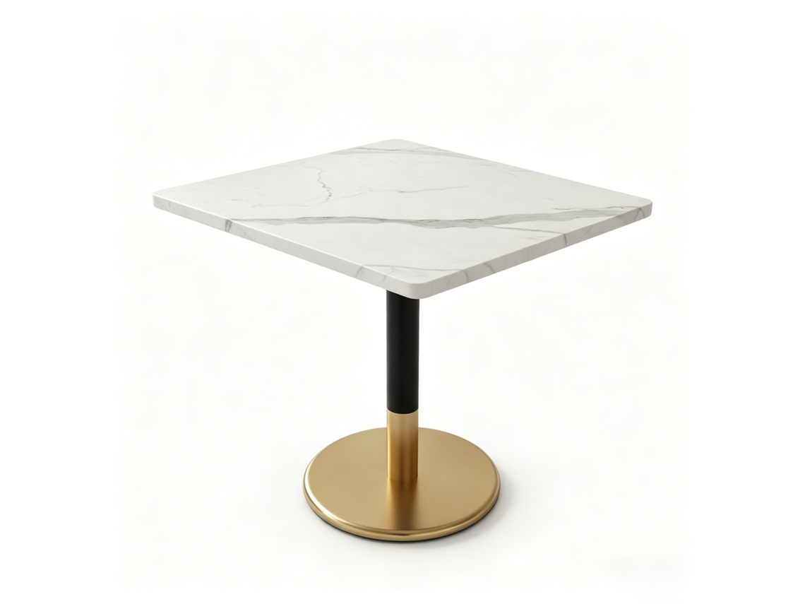 Mesa de Jantar Retangular, 2 pessoas, Madeira em Mármore Branco, PAPRIKA