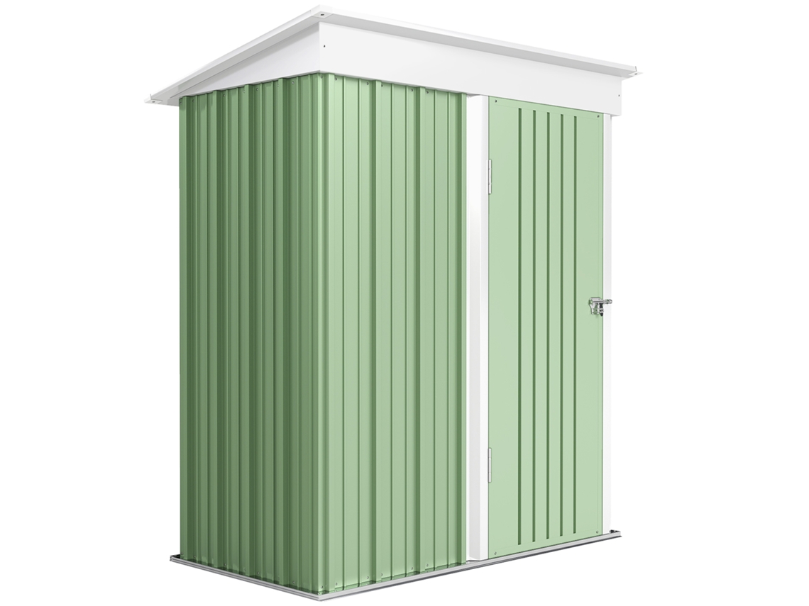 Porta ferramentas de aço para jardim 161x95x163/181cm com porta trancável verde | S/MARCA