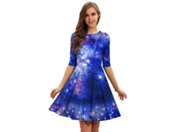 Roupas de Natal Vestido Slim Estampado S