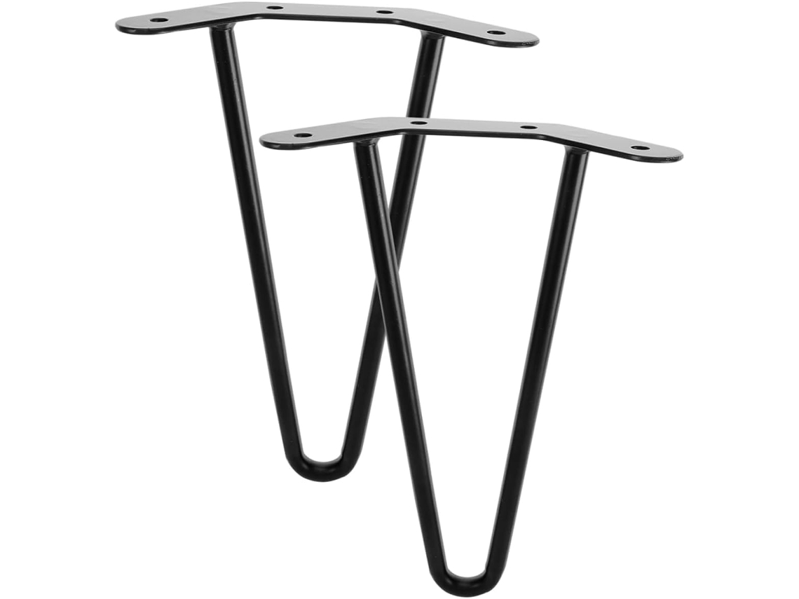 Nuobesty 2 Peças Pés De Mesa Metal Em Formato Grampo Para Substituição Móveis, Resistentes E Duráveis, Com Altura