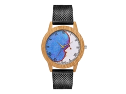Reloj De Pulsera De Cuarzo Zhoulianfa Con Diseño De Madera Para Hombres Y Mujeres Negro
